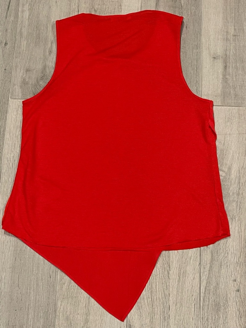 ZARA Red Asymmetrical Tank Top Draped Hem Sleeveless Size M - Picture 2 of 6